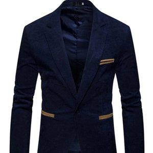 Blue Mens Corduroy Blazer